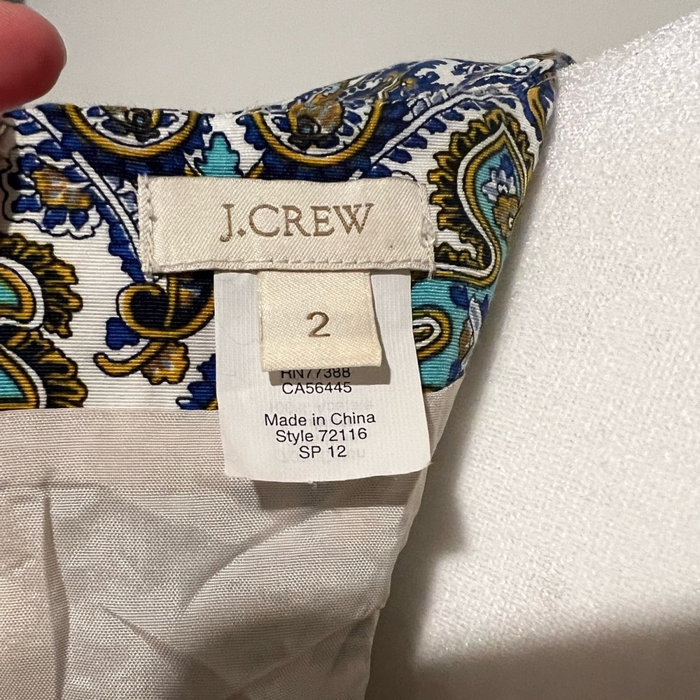 J. Crew Women’s Paisley Dress Size 2 - Picture 7 of 10